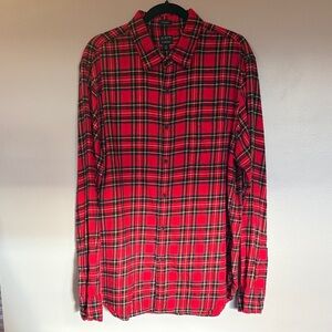 J. Crew Red and Black Plaid Men's Shirt